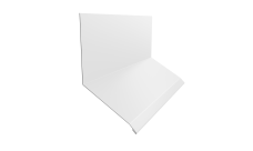 Планка примыкание верхнее к стене фальц Grand Line 150х130х20 0,45 PE с пленкой RAL 9003 сигнальный белый (2м)