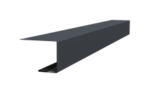 Планка завершающая фальц 0,45 PE с пленкой RAL 7024 мокрый асфальт (3м)