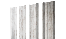 Штакетник М-образный A с прямым резом Grand Line 0,45 Print Elite Snow Wood TwinColor