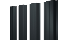 Штакетник П-образный A с прямым резом Grand Line 0,45 Drap TX RAL 7016 антрацитово-серый