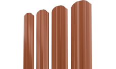 Штакетник Твин XL фигурный Grand Line 0,5 Сатин RAL 8004 терракота