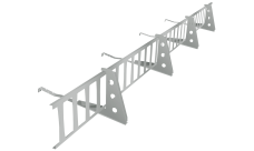 Снегозадержатель решетчатый на натуральную/керамическую черепицу RAL 9006 (профиль до 50мм) комплект
