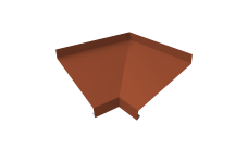 Угол отлива внутренний 250 0,45 Drap с пленкой RAL 8004 терракота