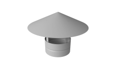 Дымник на трубу круглый d200 0,5 Satin с пленкой RAL 9003 сигнальный белый