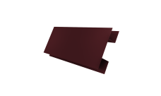 Планка H-образная стыковочная сложная Grand Line 0,45 PE-Double с пленкой RAL 3005 красное вино (3м)