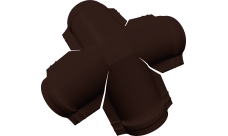 Четверник конька полукруглого Grand Line 0,45 PE с пленкой RAL 8017 шоколад