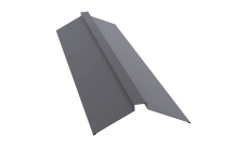 Планка конька плоского 150х40х150 0,45 PE lite с пленкой RAL 7004 сигнальный серый (3м)