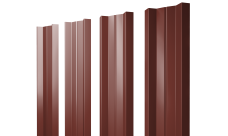 Штакетник М-образный A с прямым резом Grand Line 0,5 Satin RAL 3009 оксидно-красный