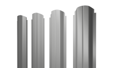 Штакетник П-образный A фигурный 0,5 Satin RAL 9006 бело-алюминиевый