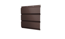 Софит металлический Grand Line центральная перфорация 0,5 Satin Matt с пленкой RAL 8017 шоколад