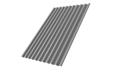 Профнастил С21R Grand Line 0,45 PE с пленкой RAL 9006бело-алюминиевый