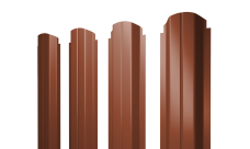 Штакетник П-образный A фигурный 0,5 PurLite Matt RAL 8004 терракота