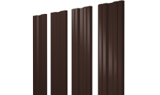 Штакетник Twin с прямым резом 0,5 PurPro Matt 275 RAL 8017 шоколад