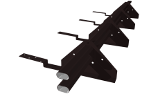 Снегозадержатель трубчатый для композитной черепицы Roman RAL 9005 матовый (3м)