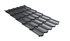 Металлочерепица "Квинта плюс3D" ("Kvinta plus3D") 0,5 PurPro Matt 275 RAL 7024 мокрый асфальт