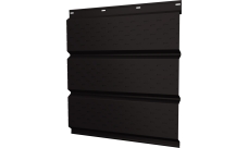 Софит металлический Классик v01 Grand Line полная перфорация 0,5 Rooftop Бархат с пленкой RR 32 темно-коричневый