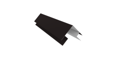 Планка угла внешнего сложная Кожуха сегментного 0,5 Rooftop Бархат RAL 9005 черный (2,0м)