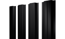 Штакетник П-образный A с прямым резом Grand Line 0,45 Drap TR RAL 9005 черный