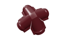 Четверник конька полукруглого 0,5 Satin с пленкой RAL 3005 красное вино