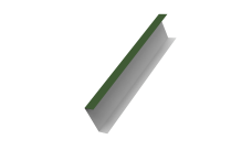 Декоративная накладка на столб универсальная 62х55 для забора жалюзи 0,5 Satin Matt TX RAL 6020 хромовая зелень (2,5м)
