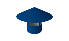 Дымник на трубу круглый d120 0,5 Satin с пленкой RAL 5005 сигнальный синий