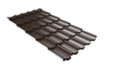 Металлочерепица "Квинта плюс3D" ("Kvinta plus3D") 0,5 PurPro Matt 275 RAL 8017 шоколад