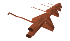 Снегозадержатель трубчатый для керамической/натуральной черепицы RAL 8004 3м (профиль до 50мм)