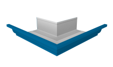 Угол желоба со сварным швом внешний Vortex Project 210мм RAL 5005 сигнальный синий