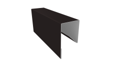 Планка П-образная заборная 17 Grand Line 0,5 PurPro Matt 275 RAL 9005 черный (2м)