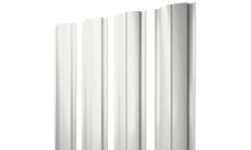 Штакетник Полукруглый Slim с прямым резом 0,45 PE-Double RAL 9003 сигнальный белый