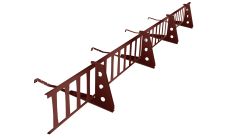 Снегозадержатель решетчатый на натуральную/керамическую черепицу RAL 3009 (профиль до 50мм) комплект