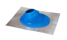 Проходной элемент MF угловой №2 (180-280мм) +240 силиконовый (металлический неокрашенный фланец) синий