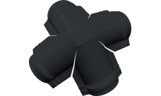 Четверник конька малого полукруглого Grand Line 0,5 Rooftop Бархат с пленкой RAL 7024 мокрый асфальт