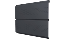 Софит металлический ЭкоБрус new Grand Line c перфорацией 0,5 PurLite Matt с пленкой RAL 7024 мокрый асфальт