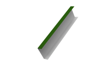 Декоративная накладка на столб универсальная 62х55 для забора жалюзи 0,45 PE RAL 6002 лиственно-зеленый (2м)