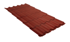 Металлочерепица "Квинта плюс" ("Kvinta plus") 0,5 Satin Matt RAL 8004 терракота