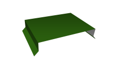 Парапетная крышка прямая 200мм Grand Line 0,45 PE с пленкой RAL 6002 лиственно-зеленый (3м)