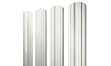 Штакетник Twin фигурный Grand Line 0,45 PE lite RAL 9003 сигнальный белый