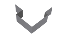 Угол внешний асимметричный фибросайдинга 0,5 Satin с пленкой RAL 7004 сигнальный серый (3м)