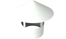 Дымник на трубу круглый d100 0,45 Drap с пленкой RAL 9003 сигнальный белый