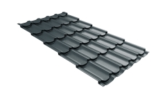 Металлочерепица "Квинта плюс" ("Kvinta plus") 0,5 Satin RAL 7016 антрацитово-серый