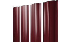 Штакетник Круглый с прямым резом Grand Line 0,45 PE-Double RAL 3005 красное вино