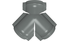 Тройник Y малого конька полукруглого Grand Line 0,45 PE с пленкой RAL 7005 мышино-серый