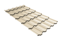 Металлочерепица "Квинта плюс3D" ("Kvinta plus3D") 0,5 Satin RAL 1015 светлая слоновая кость