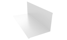 Планка примыкания верхняя к трубе 150х200 Grand Line 0,5 Satin с пленкой RAL 9003 сигнальный белый (3м)