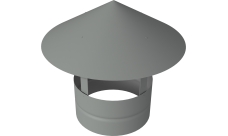 Дымник на трубу круглый d220 0,5 Satin с пленкой RAL 9006 бело-алюминиевый