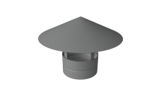 Дымник на трубу круглый d220 0,5 Satin с пленкой RAL 9006 бело-алюминиевый