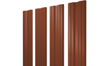 Штакетник Twin с прямым резом 0,45 Drap TX RAL 8004 терракота