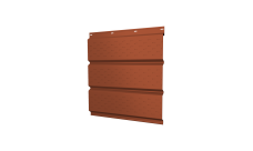 Софит металлический Grand Line полная перфорация 0,45 Drap TX с пленкой RAL 8004 терракота