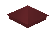 Колпак на столб 390х390мм 0,4 PE с пленкой RAL 3005 красное вино